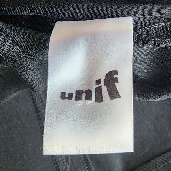 UNIF Womens XS Dress O-Ren Bodycon Embroidered Dragon Mini Black Fitted Party - Picture 12 of 13